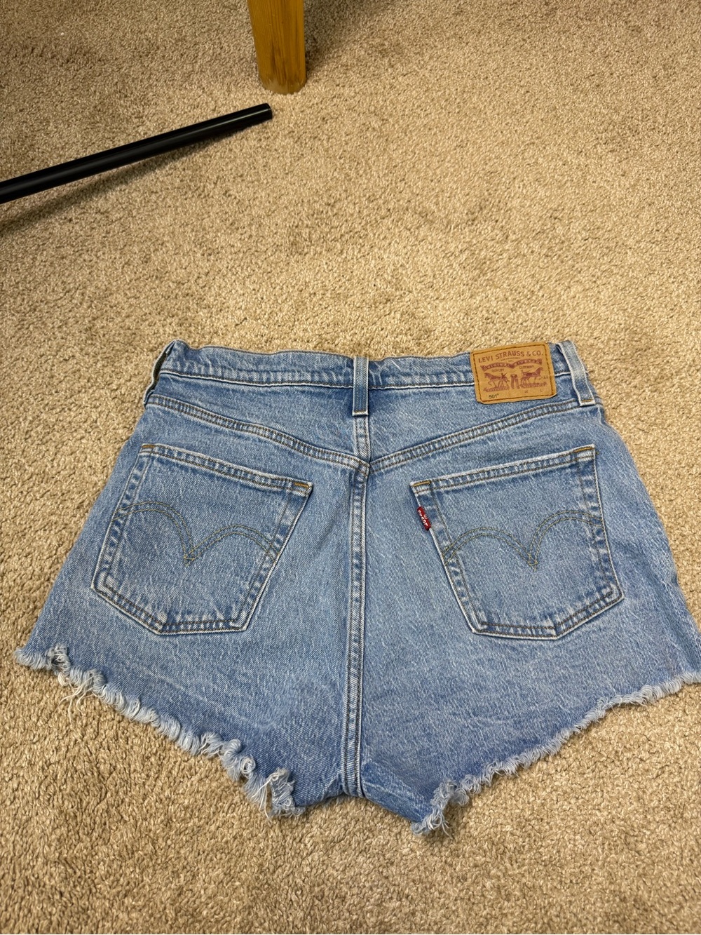 Levi’s 501 High Waist Cutoff Denim Jean Short Button Fly Shorty Short Distressed